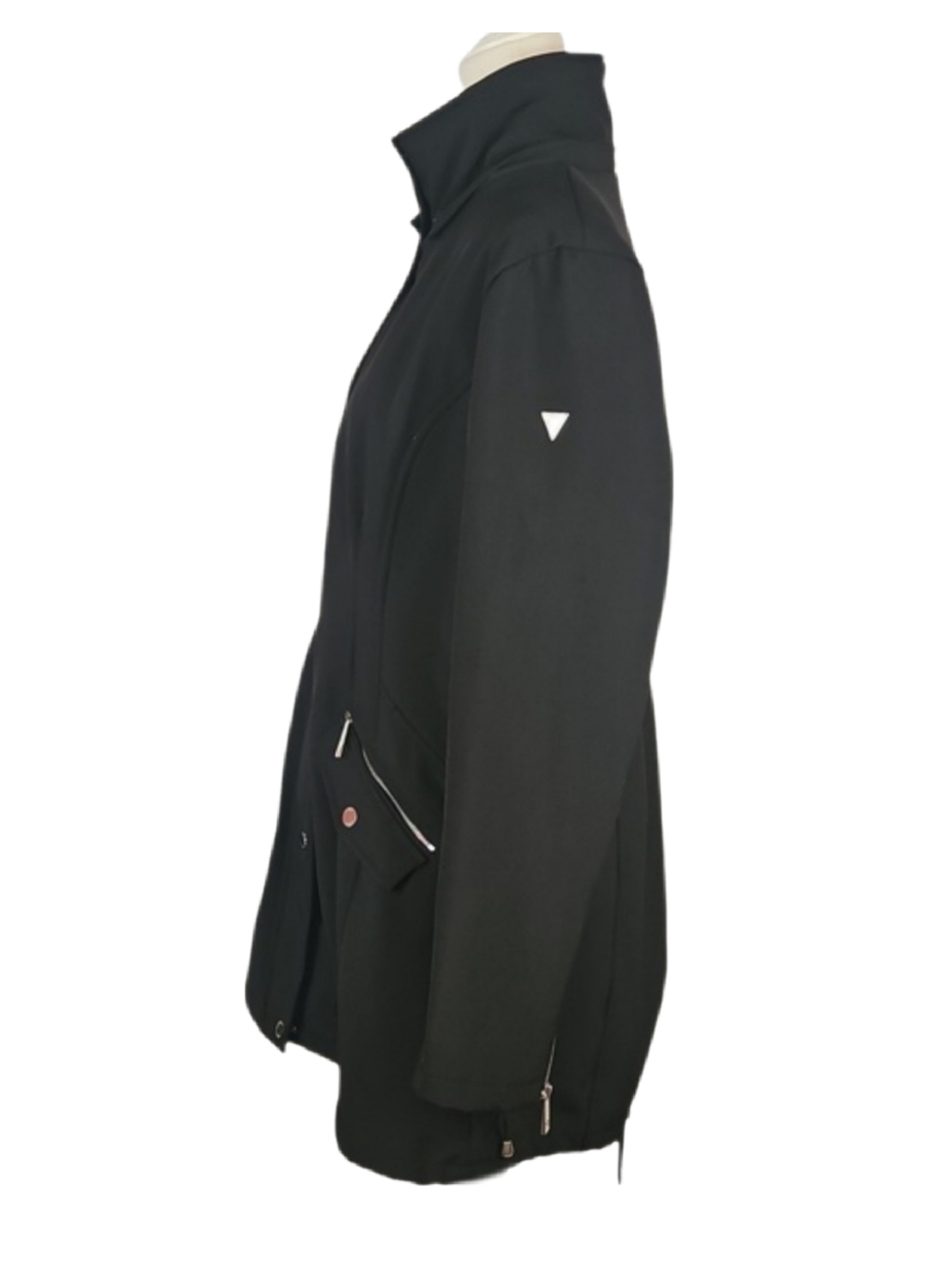 Guess Black Jacket Corset Side Ties Fleece Lined Fall Winter Coat Women's XL - Picture 2 of 10
